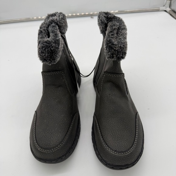 Khombu Shoes - Khombu Addison Grey Faux Fur Trim Winter Ankle Boots Womens Size 7 1624858 NEW